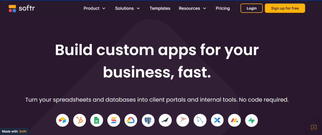 softr no-code app development